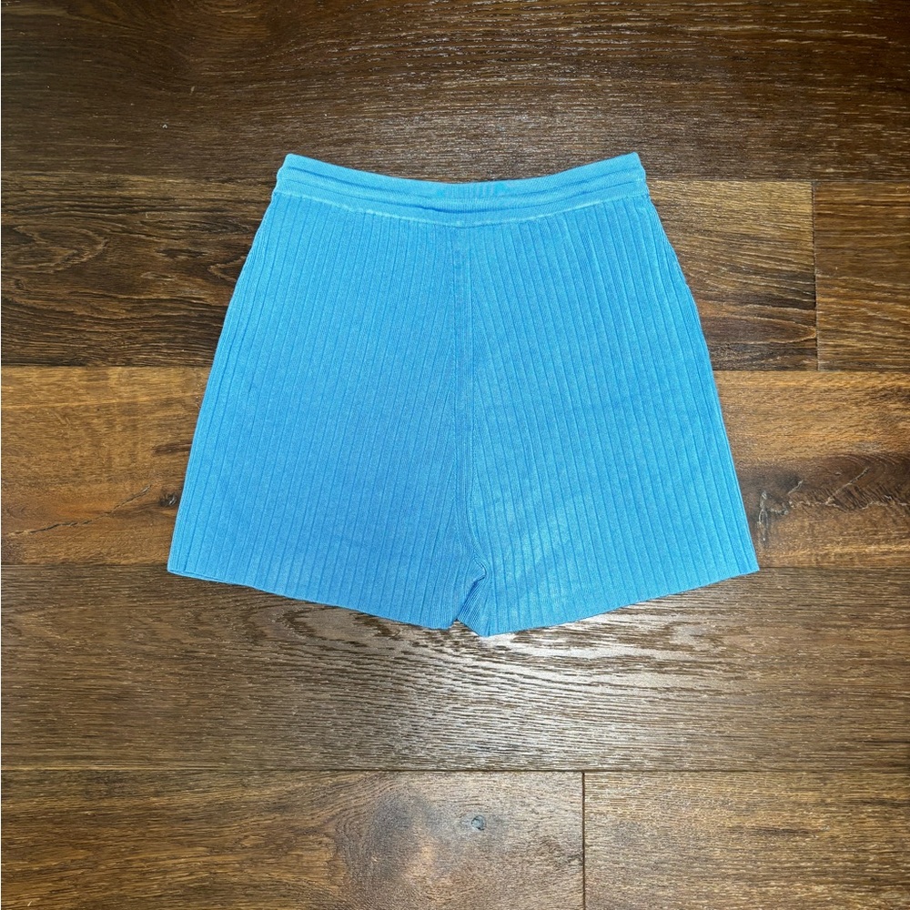 Nanushka Malena Knit Long Shorts in Blue Sz L #0477 - Picture 8 of 11